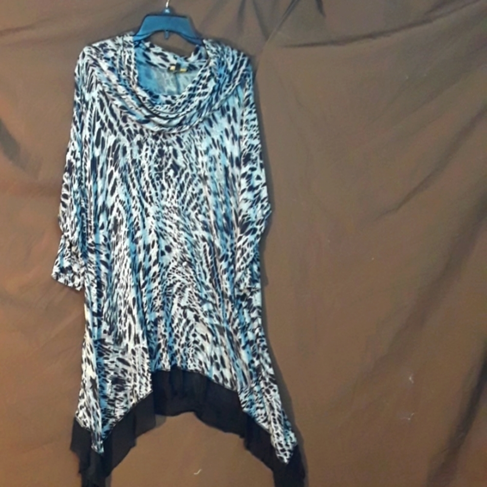 Black and gray cowl neck dress sz 2x